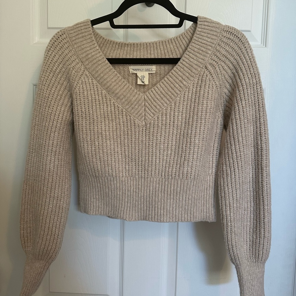 Tan cropped sweater - Size Medium (fits like a small)